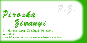 piroska zimanyi business card