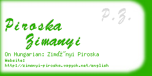 piroska zimanyi business card